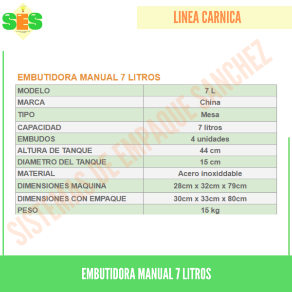 Embutidora manual Ref. 7 litros