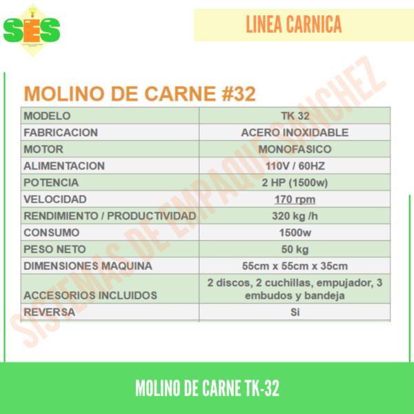 Molino de carne Ref. TK 32