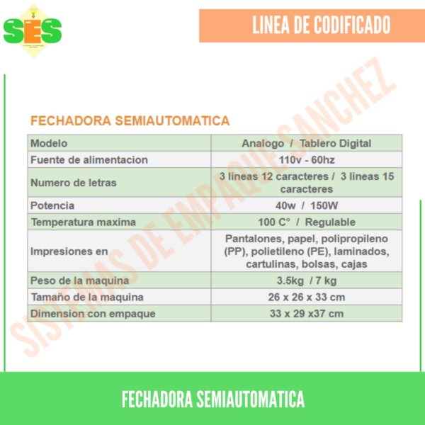 Fechadora semiautomatica